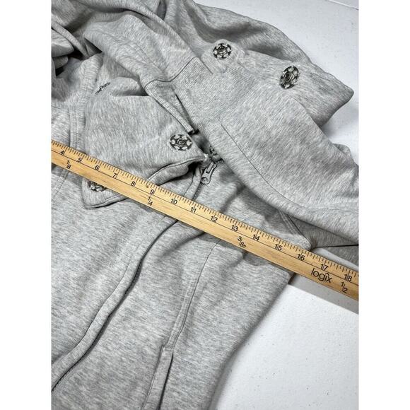 Lululemon Karmacollected Jacket Full zip Jacket lt grey Sz 6 snap shawl neck - Picture 4 of 8